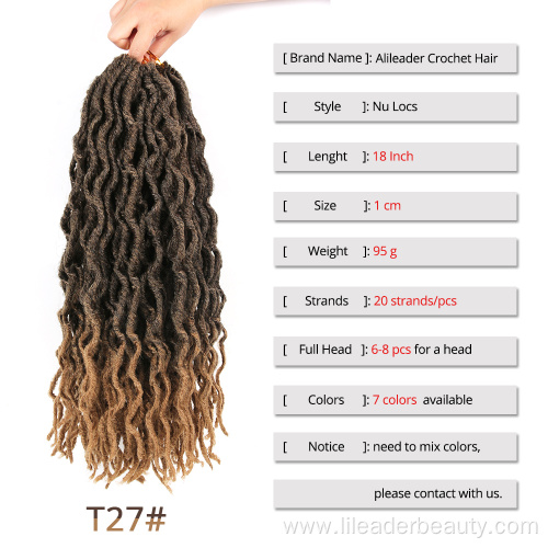 Wavy Faux Locs Ombre Curly Crochet Hair Extensions